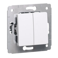 Вимикач 2- клавішний, прохідний Legrand Cariva, 773608, білий