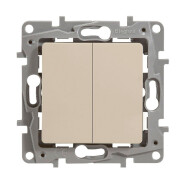 Вимикач двухклавішний прохідний Legrand Etika, 672312, слонова кістка