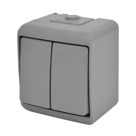 Вимикач 2-кл (IP44) сірий, VHE-2-SR, Hermetics, ETI - 1