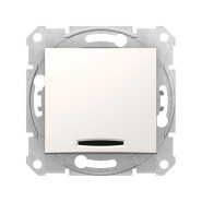 Переключатель одноклавишный, c подсветкой синей, Schneider Electric Sedna, слоновая кость, SDN1500123