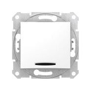 Вимикач одноклавішний, з підсвічуванням, Schneider Electric Sedna, білий, SDN1400121