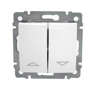 Вимикач управления жалюзи 2-кл. з механізмом блокировки LEGRAND Valena, 774404, білий