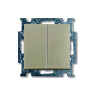Выключатель двухклавишный проходной ABB Basic 55, 2006/6/6 UC-93-507, шампань