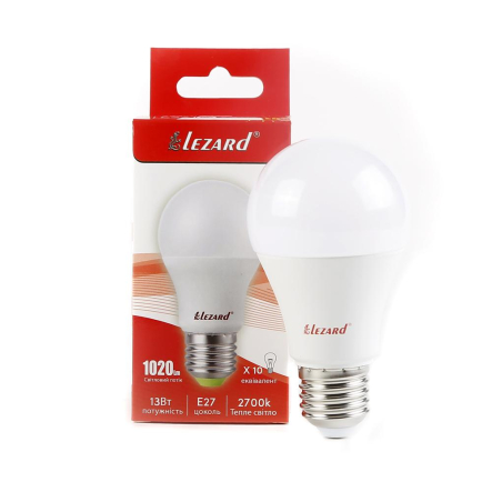 Лампа світлодіодна Lezard 13 Вт, 2700K, E27, 220 В, A60 - 1