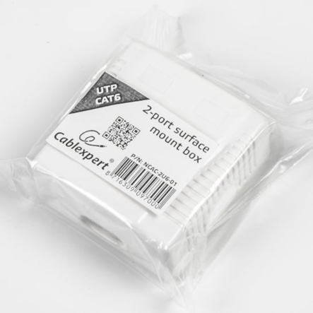 Розетка на 2 порта Cablexpert NCAC-2U6-01, RJ-45, 6 cat, внешняя