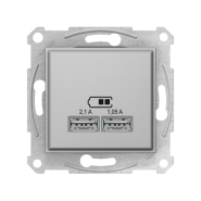 Розетка USB 2.1A Schneider Electric Sedna, алюминий, SDN2710260