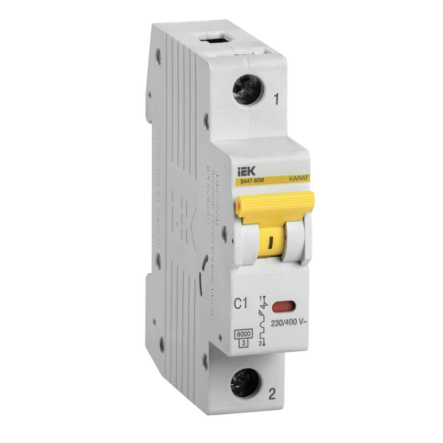 Автоматический выключатель IEK ВА47-60M, 1P, C 1А, 6кА, MVA31-1-001-C - 1