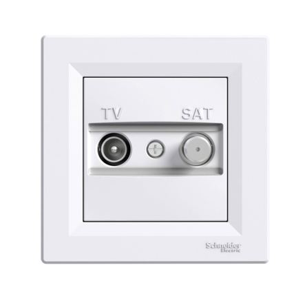 Розетка TV-SAT кінцева Schneider Electric ASFORA, біла, ЕРН3400121 - 1