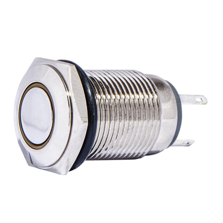 Кнопка металлическая с подсветкой АСКО-УКРЕМ TYJ 16-261 220V 1NO+1NC желтый, A0140010094