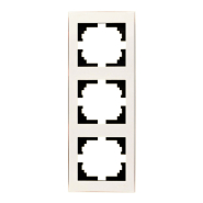 Рамка Lezard RAIN трехместная, вертикальна жемчужно-білий перламутр, 703-3030-153