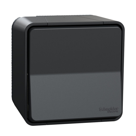 Выключатель кнопочный, IP55, в сборе, Schneider Electric Mureva Styl, черный, MUR35026 - 1