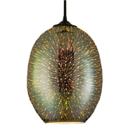 Підвіс скло 3D ефект HOROZ Electric QUANTUM, Е27, хром, овальний, 021-006-0002-010