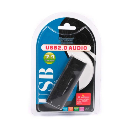 Адаптер Viewcon VE 533, USB2.0 to Audio, черный цвет, блистер - 1