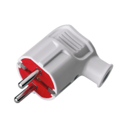 Вилка Mono Electric 170-010002-707, 2P+PE, L-подібна, біла