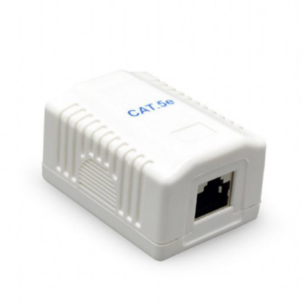 Розетка однопортова Cablexpert NCAC-1U5E-01, RJ45, 5E cat, зовнішня - 1