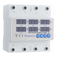 Реле контроля напряжения и тока АСКО-УКРЕМ RKV 4P 63A, трехфазное, A0010230003