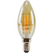 Лампа LED Filament VELMAX Amber C37 4 Вт, 2200K, E14, 220 В