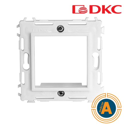 Каркас на 2 модулі, Brava, ДКС, 75020W, (одномісний зі сталевими лапками та гвинтами), білий RAL9010 - 1