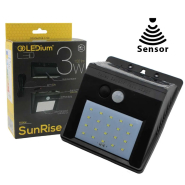 Светильник на солнечной панели SunRise 3W 150Lm 800mAh 3.7V IP65 с датчиком движения + шнур 2,5м, LEDium