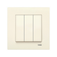 Вимикач 3 кл., VIKO KARRE, 90960168, крем