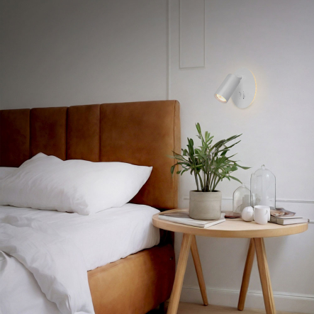 Бра VIDEX VL-SPF24E-W, под лампу GU10, c подсветкой и кнопкой, белый