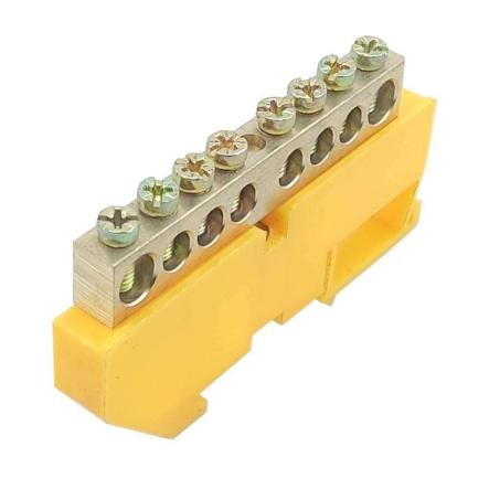 Шина изолированая стойк «N» TNSy5503134 на DIN-рейку ШЛІ8х12-8 желтая - 1