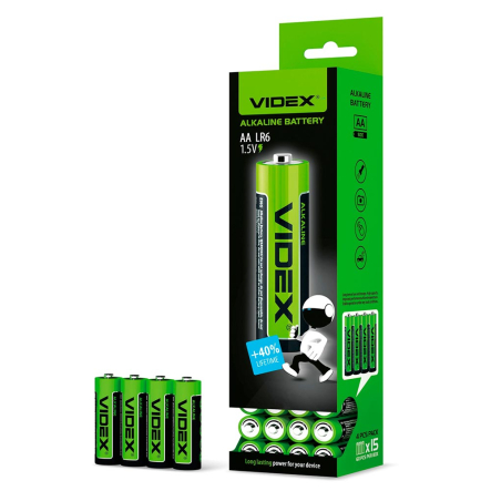 Батарейка щелочная VIDEX LR6/AA 4pcs SHRINK, 25468 - 2