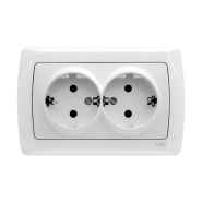 Розетка подвійна із заземленням VIKO CARMEN 90561056, білий