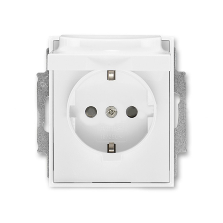 Розетка с заземлением с заслонками и крышкой - 1