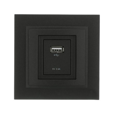 Розетка USB-ЗАРЯДКА, Mono Electric, DESPINA, графіт, 102-202005-177 - 1