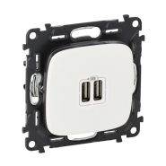 Розетка 2-ая USB для зарядки Legrand Valena Allure, 754995, білий