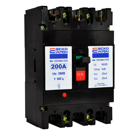 Автоматический выключатель АСКО-УКРЕМ ВА-2004N/250 3р, 200А, A0010040069