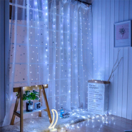 Гірлянда волосінь штора (Промені роси) 3*3 м, USB, з пультом, біла, ZABI-31 3*3 W