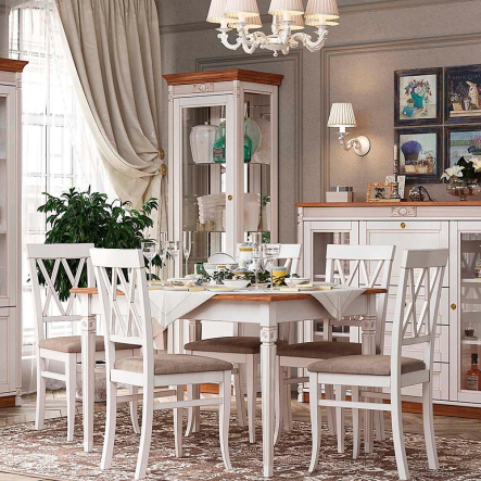 Стіл обідній Мебус Марсель 1400 (+400)х900х775 мм, дуб, пломбір/51 S - 1