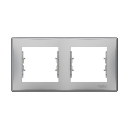 Рамка 2 поста горизонтальная Schneider Electric Sedna, алюминий, SDN5800360 - 1