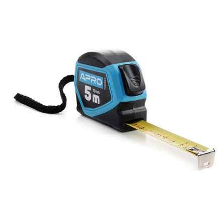 Рулетка прогумована з автостопом 5 м х 19 мм APRO, 085500 - 1