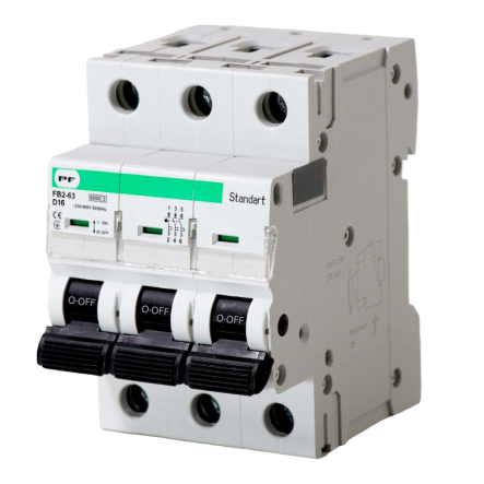 Автоматический выключатель Promfactor FB2-63 Standart, 6kА, D, 3P, 16А, FB2D3016 - 1