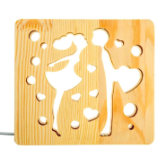 Нічник LED дерев'яний Закохана пара (RGB/2)