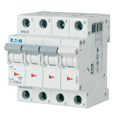 Автоматический выключатель EATON PL7-C20/3N, 4P, 20A, C 10kA, 263996 - 1