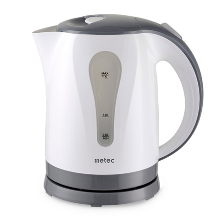 Чайник електричний METEC EK-02PWG 1.8л, 1850-2200Вт, корпус пластик, біло-сірий - 1