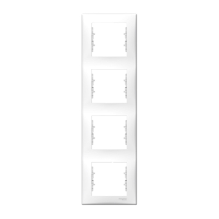 Рамка 4 поста вертикальная Schneider Electric Sedna, белая, SDN5802021 - 1