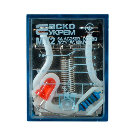 Реле промежуточное АСКО-УКРЕМ, MY2, АС, 5А, 12В, 2CO (DPDT), A0090010026