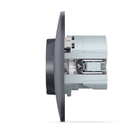 Розетка VIDEX BINERA одинарная, с заземлением и 2USB, черный графит, VF-BNSK1GU2-BG - 5