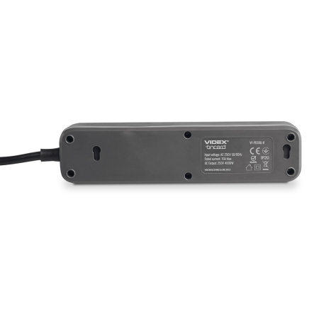 Удлинитель сетевой 3 гнезда 3м (3x1.5мм) с з/з, черный, VIDEX ONCORD, VF-PD33G-B