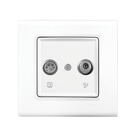 Розетка TV+SAT прохідна 11 DB VIKO LINNERA, 90400087, біла - 1