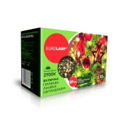 Гирлянда LED линейная, EUROLAMP SL, 100 диодов, 10м, IP44, 3xAA, 2700К