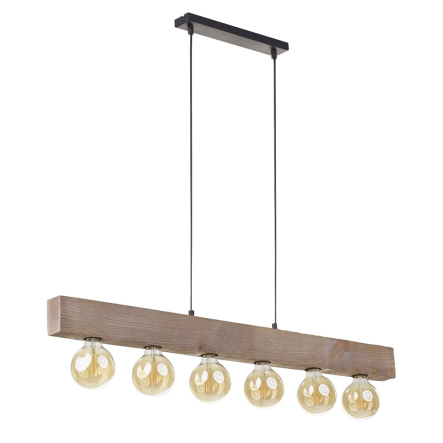 Подвес TK-lighting ATRWOOD VENGE 2666, 6xE27х60 Вт, 90х100х5 см - 1