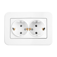 Розетка подвійна із заземленням VIKO Rollina, 90420056, біла