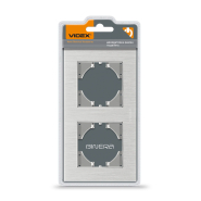 Рамка VIDEX BINERA, серебряный алюминий, 2 поста, горизонтальная, VF-BNFRA2H-SL