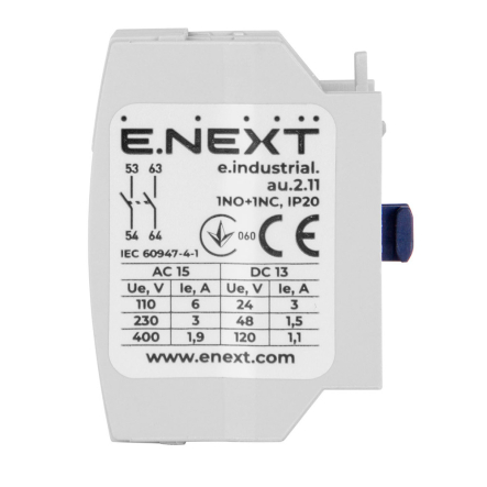Дополнительный контакт ENEXT e.industrial.au.2.11, 1no+1nc, i0140006